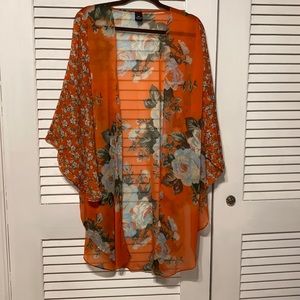 Kimono Orange/Floral OSFM